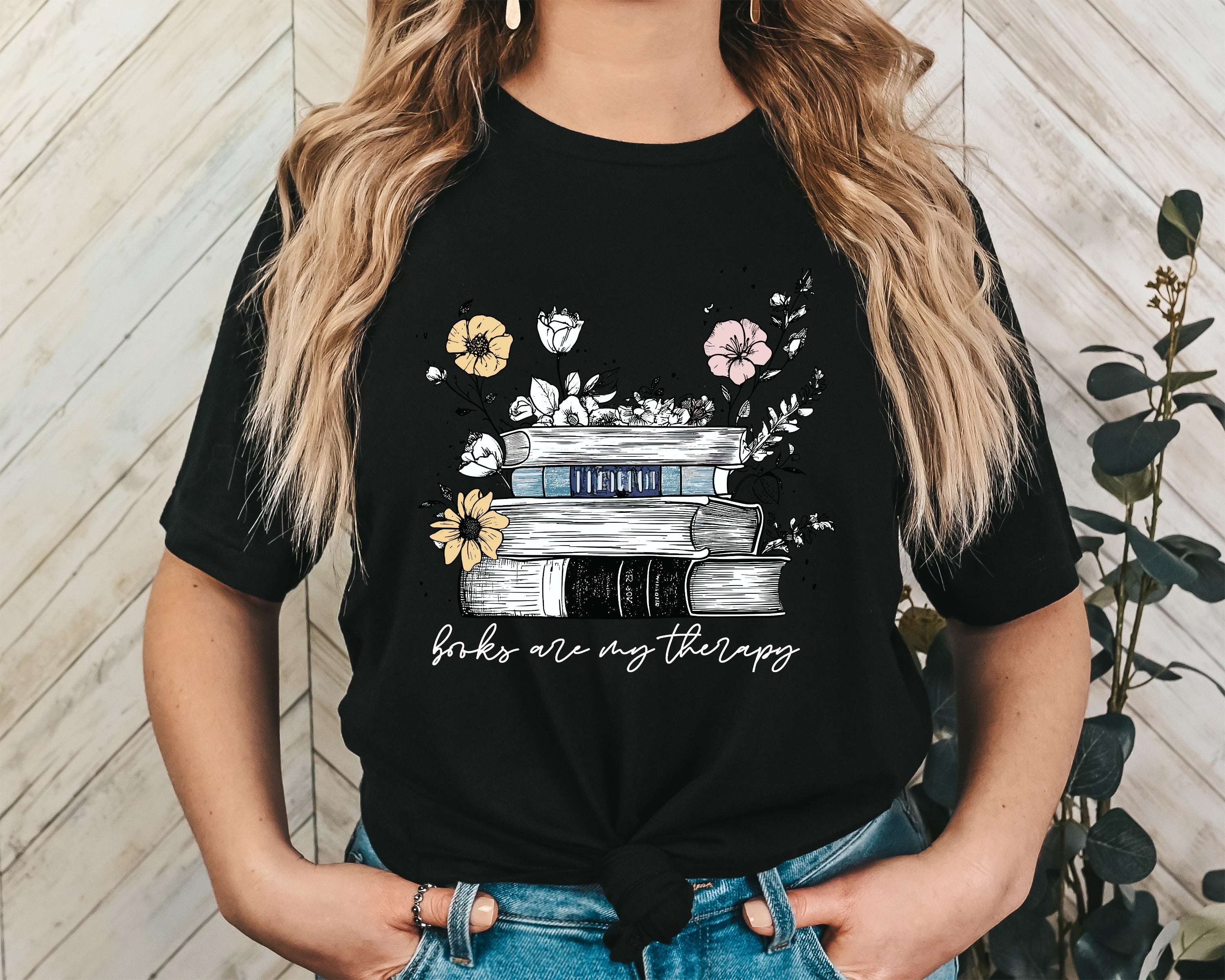 Books Are My Therapy Unisex Graphic T-Shirt - Cozy Literary Style
