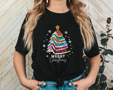 Merry Christmas Books Unisex Graphic T-Shirt - Holiday Reader Style