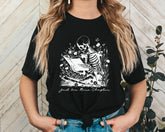 Just One More Chapter Skeleton Unisex Graphic T-Shirt - Cozy Literary Style