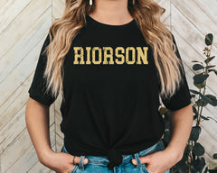 Riorson Distressed Text Unisex Graphic T-Shirt - Collegiate Style
