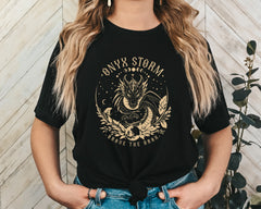 Onyx Storm "Brave The Drak" Unisex Graphic T-Shirt - Fantasy Core Style