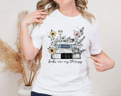 Books Are My Therapy Unisex Graphic T-Shirt - Cozy Literary Style