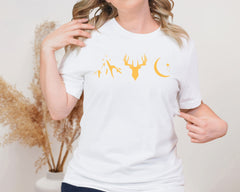 Mountain Stag Moon Unisex Graphic T-Shirt - Naturecore Style