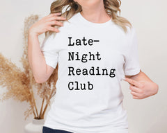 Late-Night Reading Club Unisex Graphic T-Shirt - Bookish Chic
