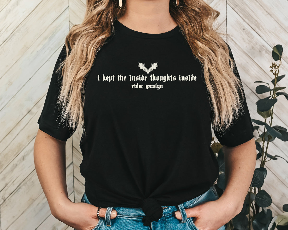 I Kept The Inside Thoughts Inside Unisex Graphic T-Shirt - Gothic Whisper