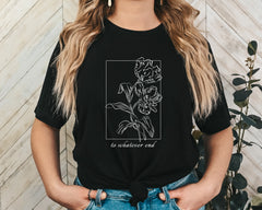 To Whatever End Minimalist Floral Unisex Graphic T-Shirt - Aesthetic