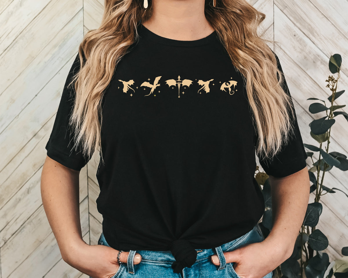 Fantasy Dragon Silhouette Unisex Graphic T-Shirt - Mystical