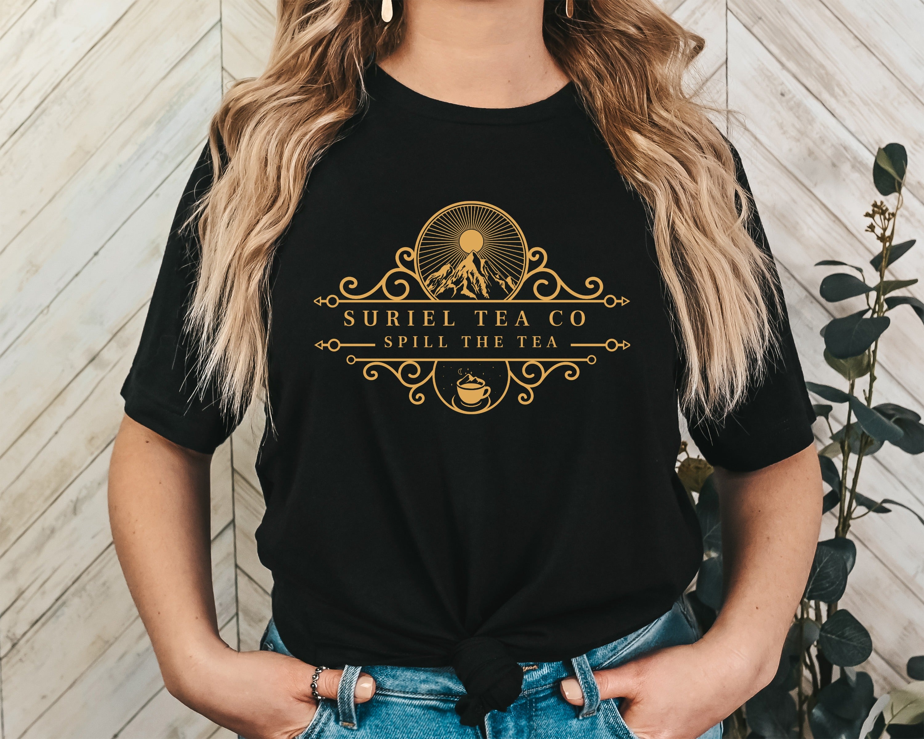 Suriel Tea Co. Spill The Tea Unisex Graphic T-Shirt - Mystical Brew Aesthetic