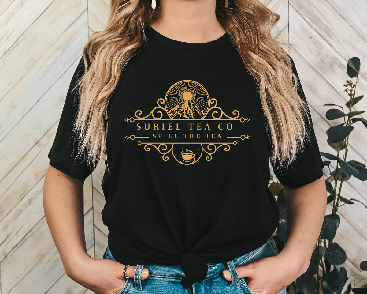 Suriel Tea Co. Spill The Tea Unisex Graphic T-Shirt - Mystical Brew Aesthetic