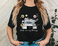 Books Are My Therapy Unisex Graphic T-Shirt - Cozy Literary Style