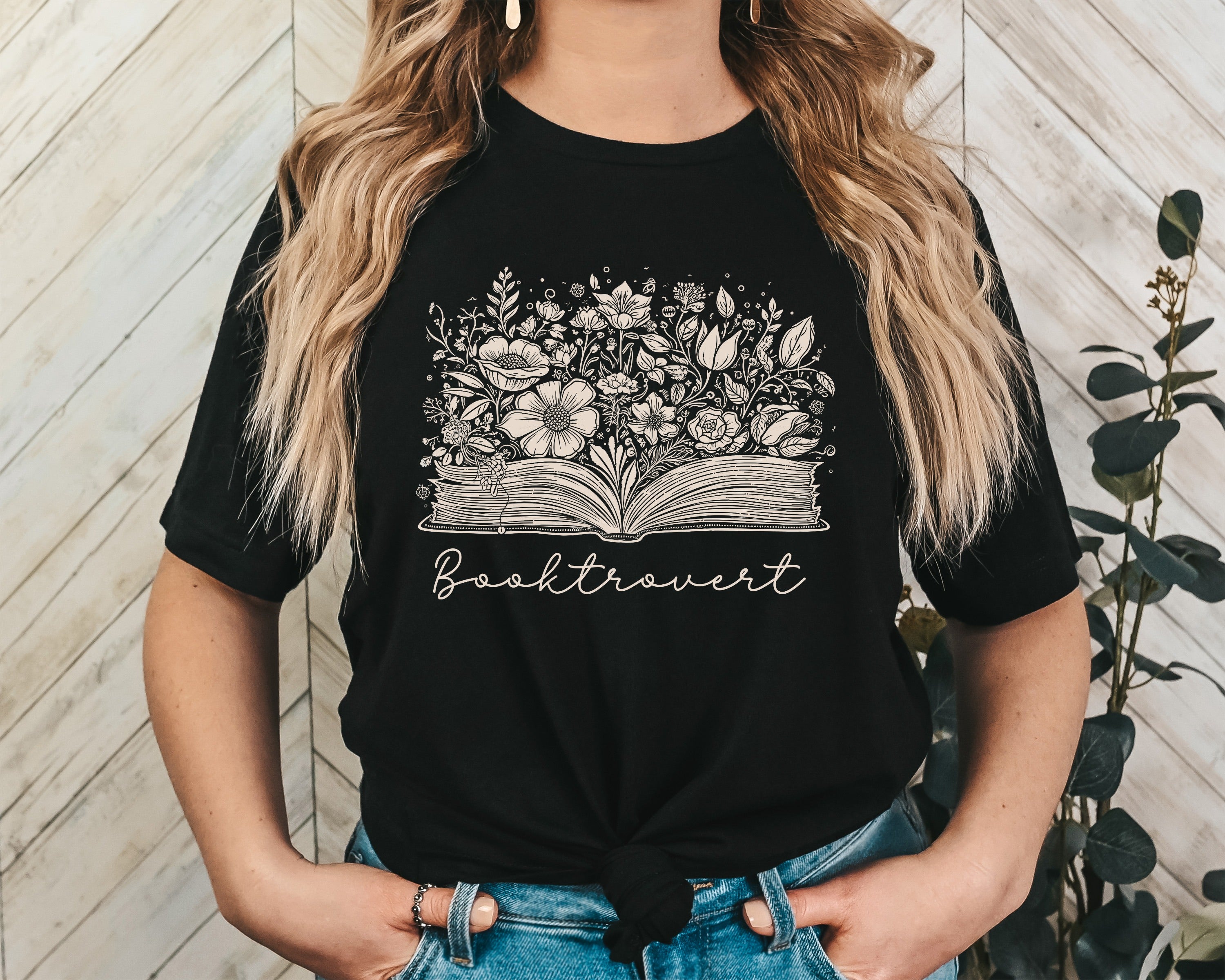 Booktrovert Floral Bloom Unisex Graphic T-Shirt - Literary Style