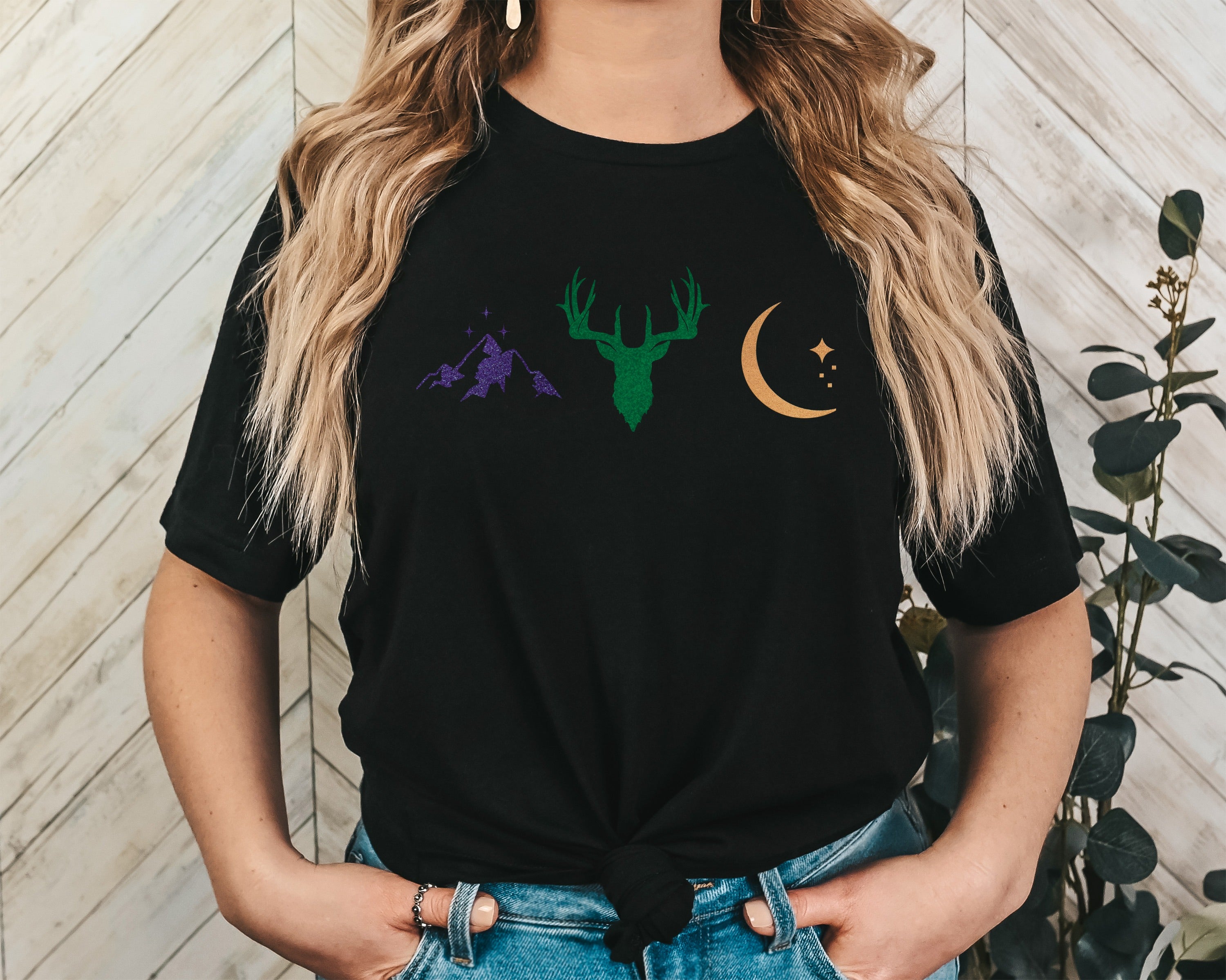 Mountain Stag Moon Unisex Graphic T-Shirt - Naturecore Style