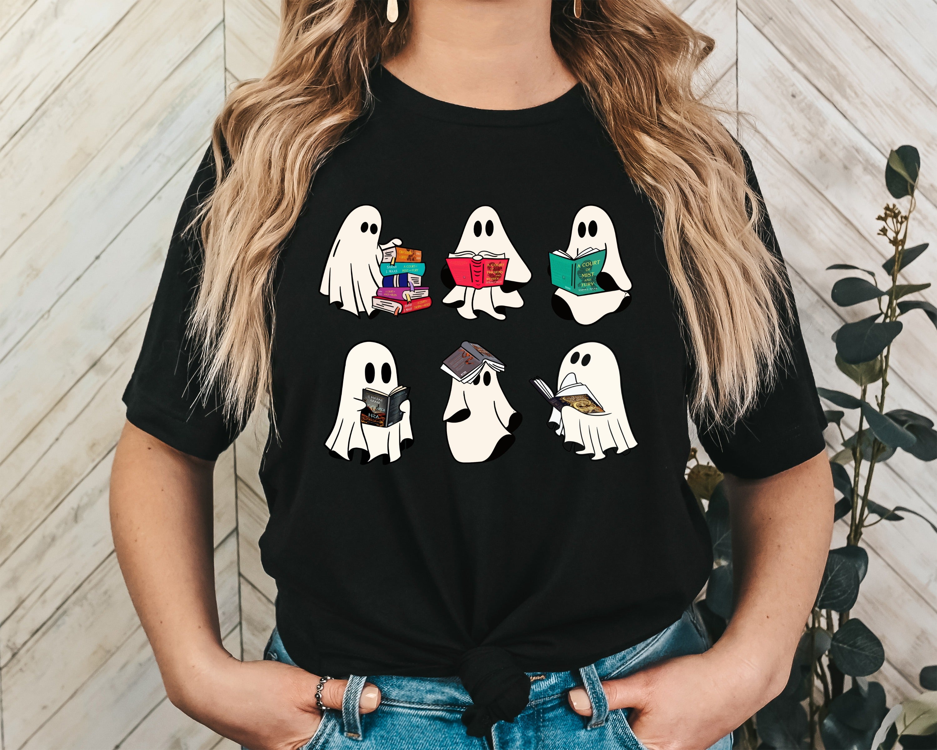Bookish Ghosts Unisex Graphic T-Shirt - Whimsical Reader Style