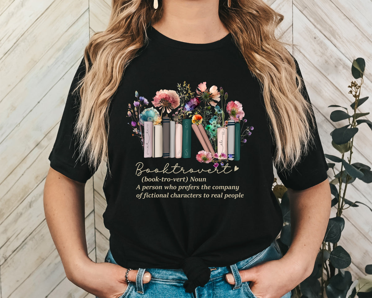 Booktrovert Definition Unisex Graphic T-Shirt - Floral Reader Style