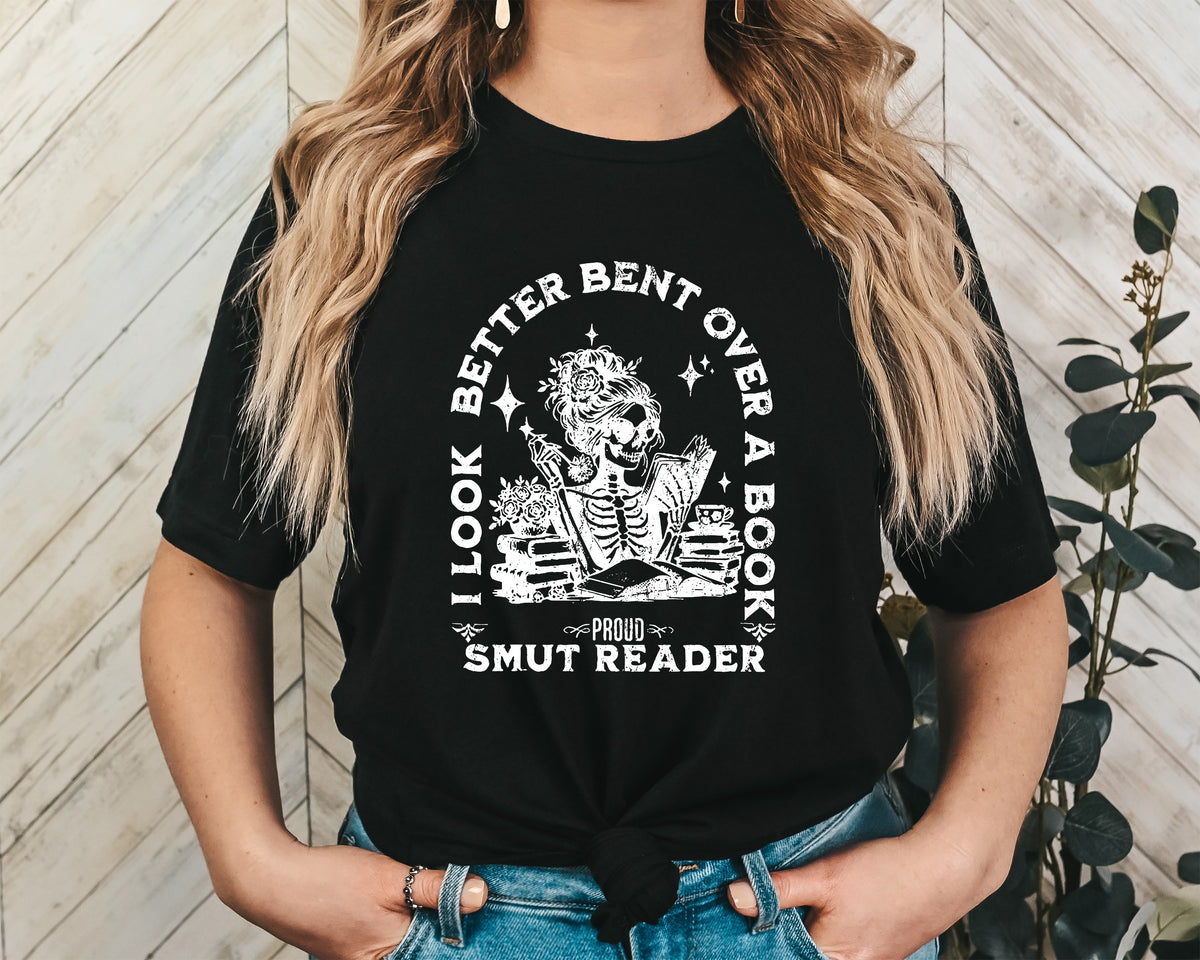 Smut Reader Skeleton Unisex Graphic T-Shirt - Book Lover Style