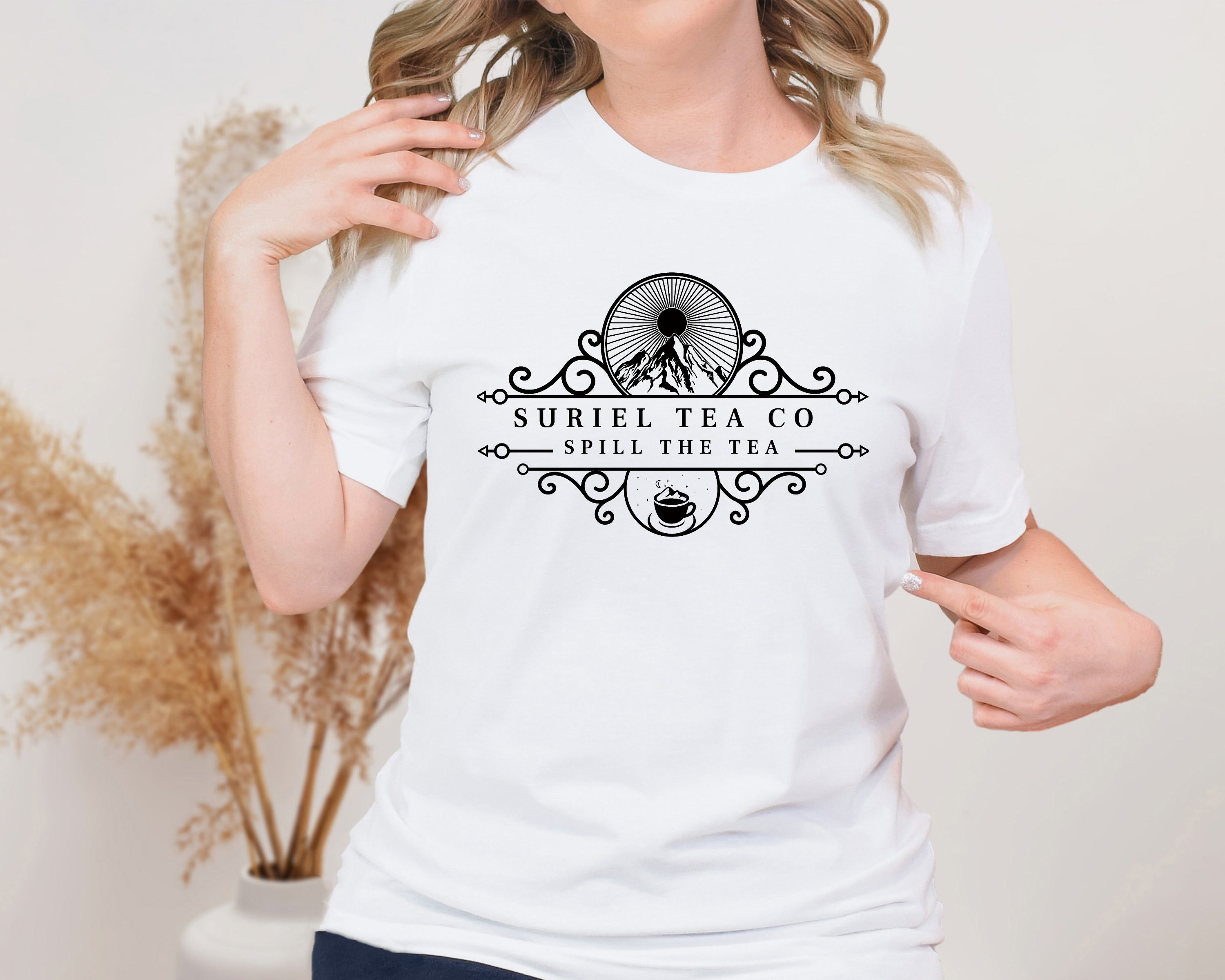 Suriel Tea Co. Spill The Tea Unisex Graphic T-Shirt - Mystical Brew Aesthetic