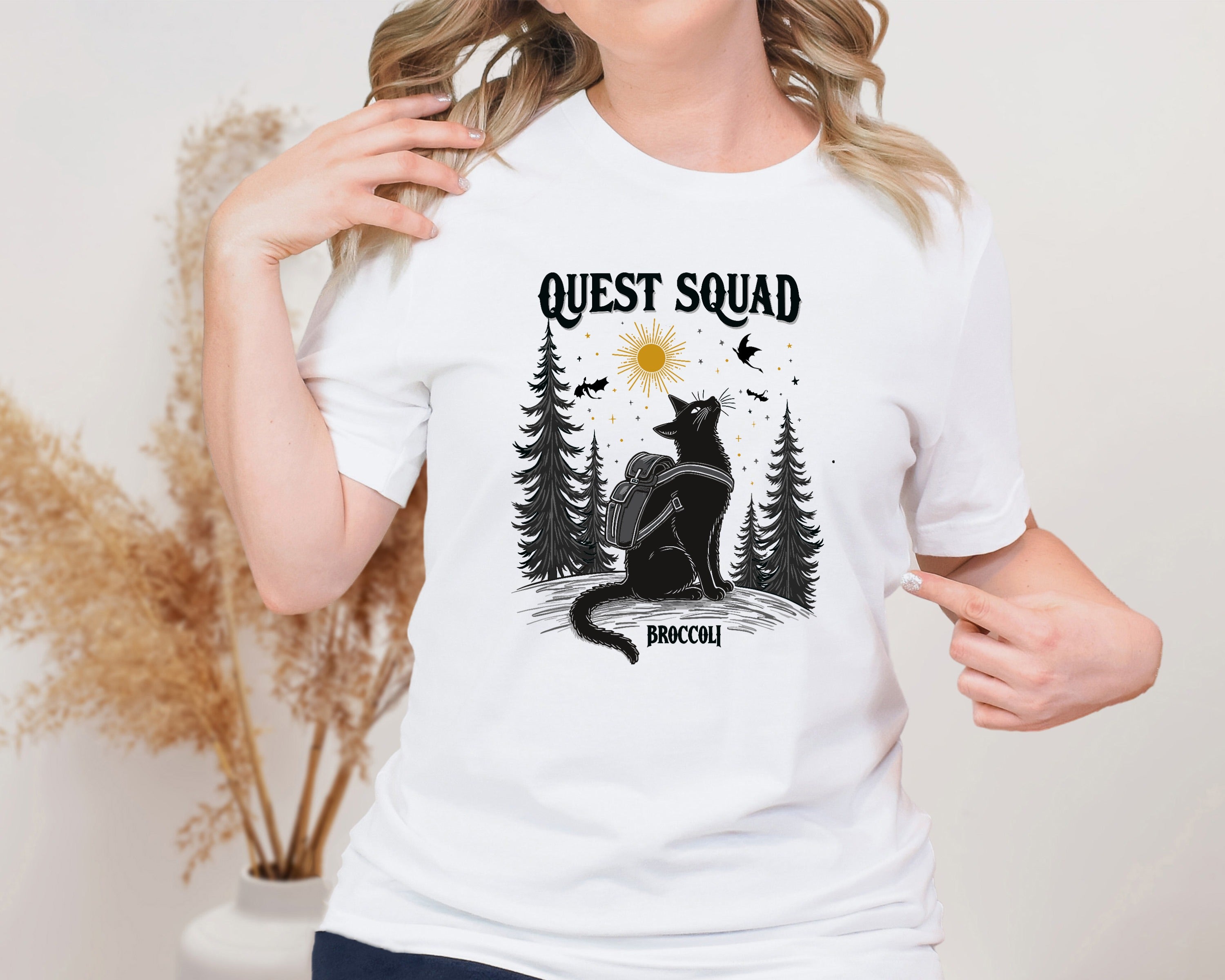 Quest Squad BROCCOLI Unisex Graphic T-Shirt - Adventure Cat Style