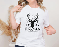 Terrasen House Galathynius Unisex Graphic T-Shirt - Mystical Stag